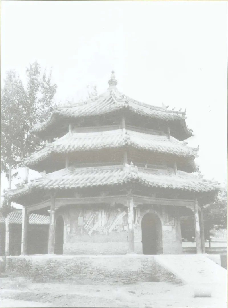 中國營造學社1932至1940年調查所攝曲陽北嶽廟三滴水八角亭舊影