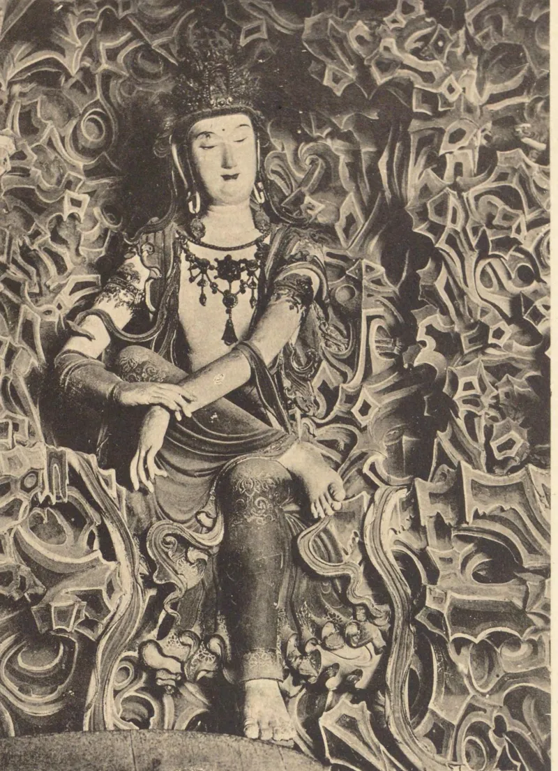 Tokiwa Daijō y Sekino Tadashi, Vestigios históricos y culturales de China, vol. 8: vista antigua de la imagen de Guanyin del muro posterior de la Sala Moni del Templo Longxing en Zhengding